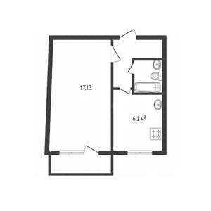 1-к квартира, вторичка, 30м2, 5/5 этаж