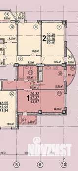 1-к квартира, вторичка, 42м2, 5/15 этаж