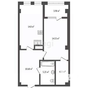 1-к квартира, вторичка, 54м2, 10/17 этаж