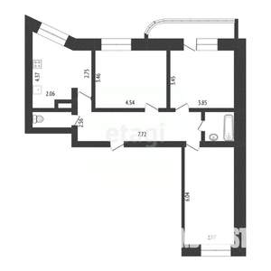 3-к квартира, вторичка, 64м2, 9/9 этаж