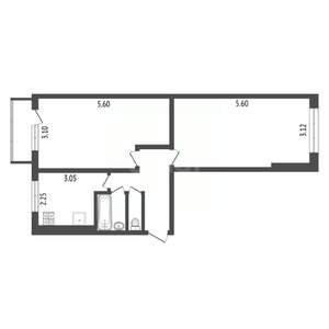 2-к квартира, вторичка, 48м2, 2/5 этаж