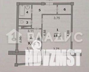 1-к квартира, вторичка, 41м2, 3/14 этаж