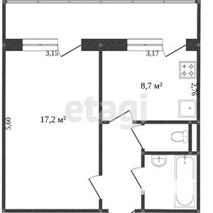 1-к квартира, вторичка, 34м2, 5/10 этаж