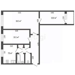 3-к квартира, вторичка, 59м2, 4/9 этаж