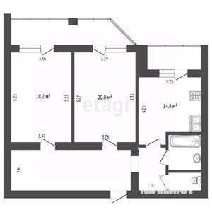2-к квартира, вторичка, 82м2, 7/12 этаж