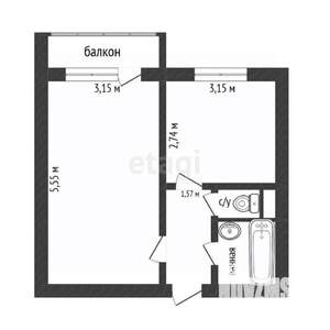 1-к квартира, вторичка, 34м2, 4/10 этаж