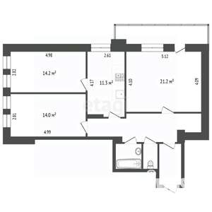 3-к квартира, вторичка, 80м2, 4/10 этаж