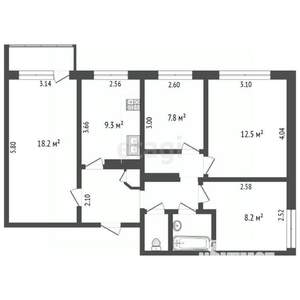 4-к квартира, вторичка, 69м2, 9/9 этаж