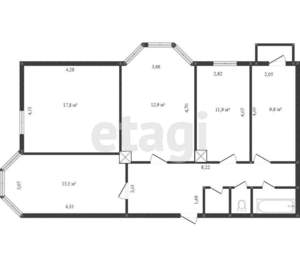 4-к квартира, вторичка, 91м2, 11/11 этаж