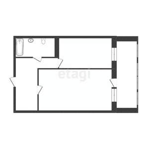 1-к квартира, вторичка, 57м2, 7/15 этаж
