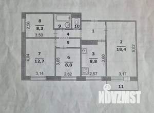 4-к квартира, вторичка, 70м2, 7/9 этаж