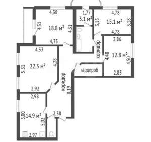4-к квартира, вторичка, 187м2, 4/6 этаж