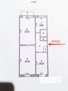 3-к квартира, вторичка, 61м2, 2/5 этаж