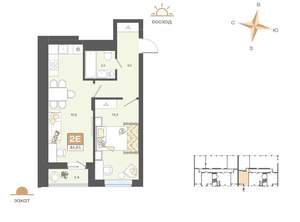 2-к квартира, вторичка, 47м2, 1/8 этаж