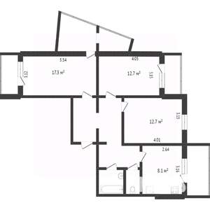 3-к квартира, вторичка, 71м2, 4/10 этаж