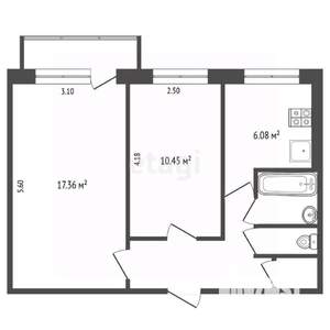 2-к квартира, вторичка, 45м2, 2/5 этаж