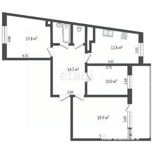 3-к квартира, вторичка, 77м2, 6/7 этаж