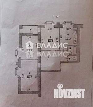 3-к квартира, вторичка, 83м2, 5/5 этаж