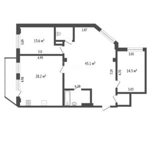 3-к квартира, вторичка, 113м2, 12/17 этаж