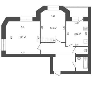 2-к квартира, вторичка, 63м2, 10/10 этаж