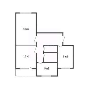 3-к квартира, вторичка, 60м2, 4/9 этаж