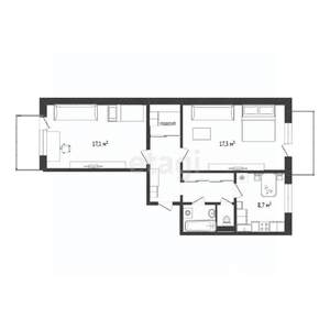 2-к квартира, вторичка, 58м2, 10/10 этаж