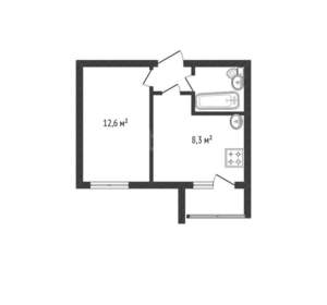 1-к квартира, вторичка, 27м2, 1/9 этаж