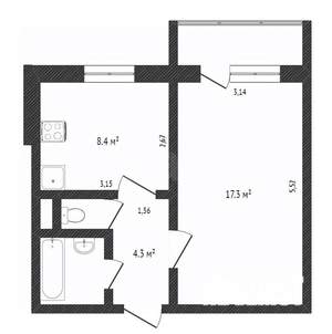 1-к квартира, вторичка, 31м2, 8/9 этаж