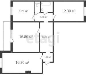 3-к квартира, вторичка, 74м2, 5/10 этаж
