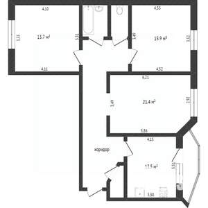 3-к квартира, вторичка, 86м2, 4/9 этаж