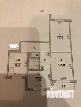 3-к квартира, вторичка, 60м2, 3/9 этаж