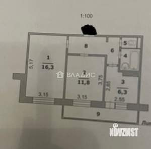 2-к квартира, вторичка, 44м2, 1/9 этаж