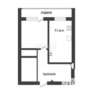 1-к квартира, вторичка, 38м2, 6/9 этаж