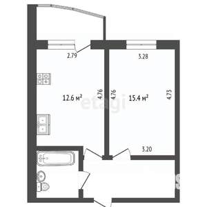 1-к квартира, вторичка, 37м2, 5/5 этаж