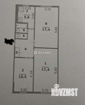 3-к квартира, вторичка, 62м2, 1/5 этаж