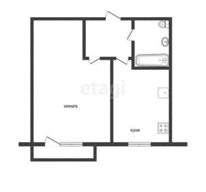 1-к квартира, вторичка, 35м2, 2/5 этаж