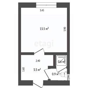 1-к квартира, вторичка, 19м2, 5/5 этаж