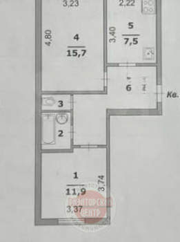 2-к квартира, вторичка, 48м2, 3/5 этаж