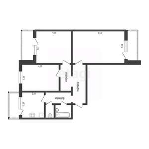 3-к квартира, вторичка, 71м2, 4/10 этаж