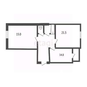 2-к квартира, вторичка, 69м2, 5/6 этаж