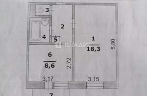 1-к квартира, вторичка, 35м2, 4/10 этаж
