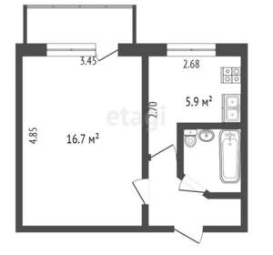1-к квартира, вторичка, 29м2, 5/5 этаж