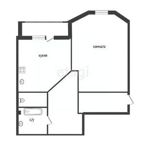 1-к квартира, вторичка, 53м2, 1/8 этаж