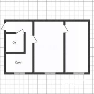 2-к квартира, вторичка, 44м2, 1/5 этаж