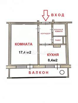 1-к квартира, вторичка, 34м2, 7/10 этаж