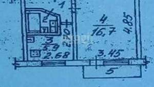 1-к квартира, вторичка, 29м2, 5/5 этаж