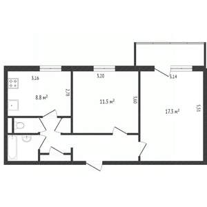 2-к квартира, вторичка, 45м2, 9/9 этаж