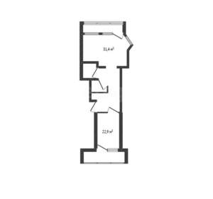 1-к квартира, вторичка, 80м2, 2/9 этаж