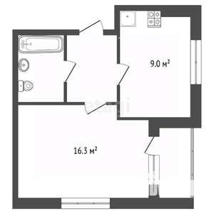 1-к квартира, вторичка, 35м2, 2/3 этаж