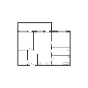 2-к квартира, вторичка, 53м2, 2/12 этаж